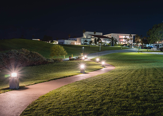 Santa Barbara City College's evening college at night.