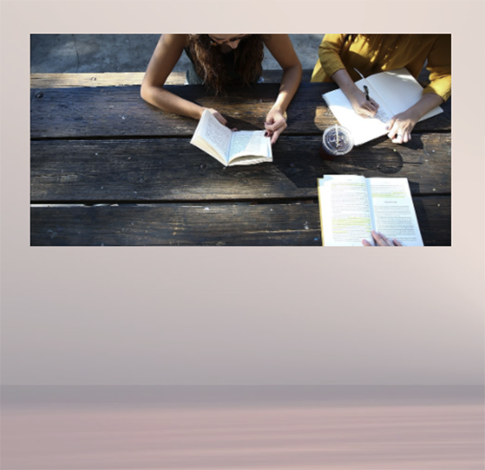 image of students working at a table