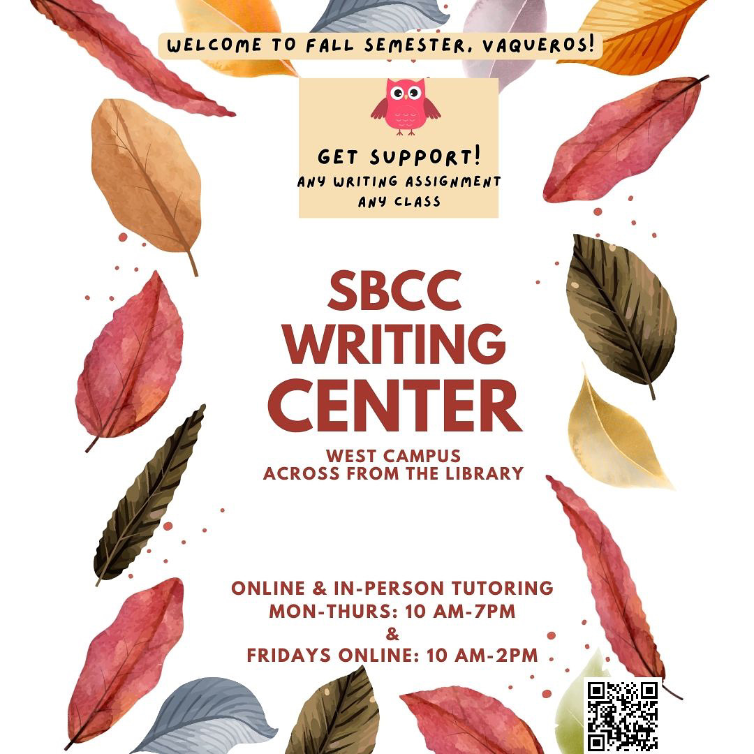 Fall '23 Writing Center Flyer