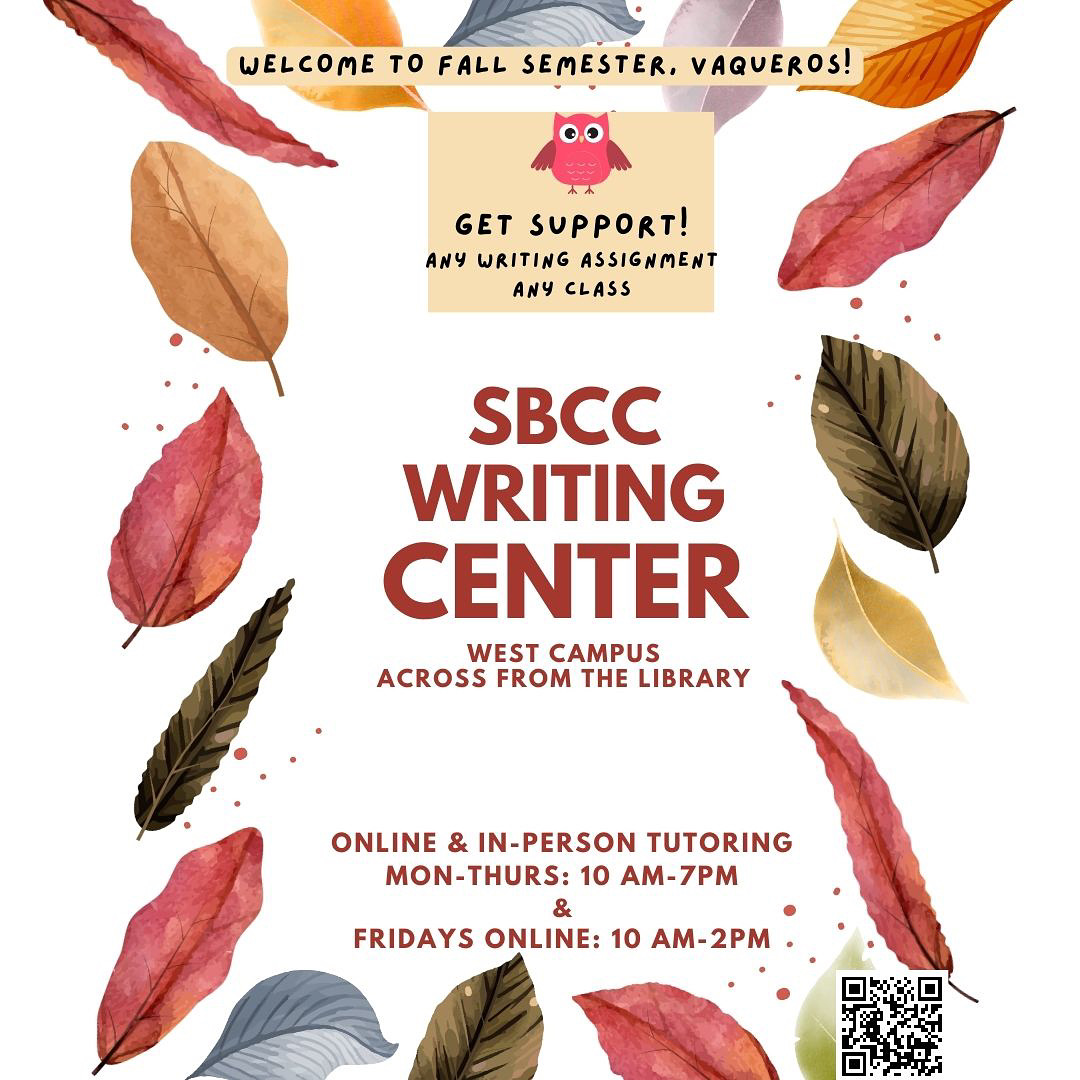 Fall '23 Writing Center Flyer