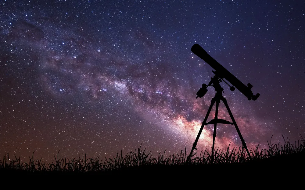 Telescope and milky way