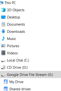 Google Drive filestream