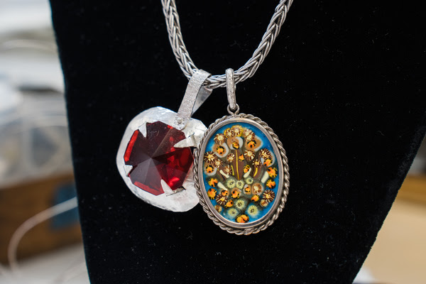 Examples of handcrafted jewelry from SBCC School of Extended Learning's jewlrey classes that are available for purchase at the Arts & Crafts Fair.