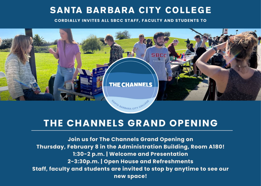 Channels Grand Opening Flyer - Thursday, February 8 from 1:30 p.m. - 3:30 p.m.