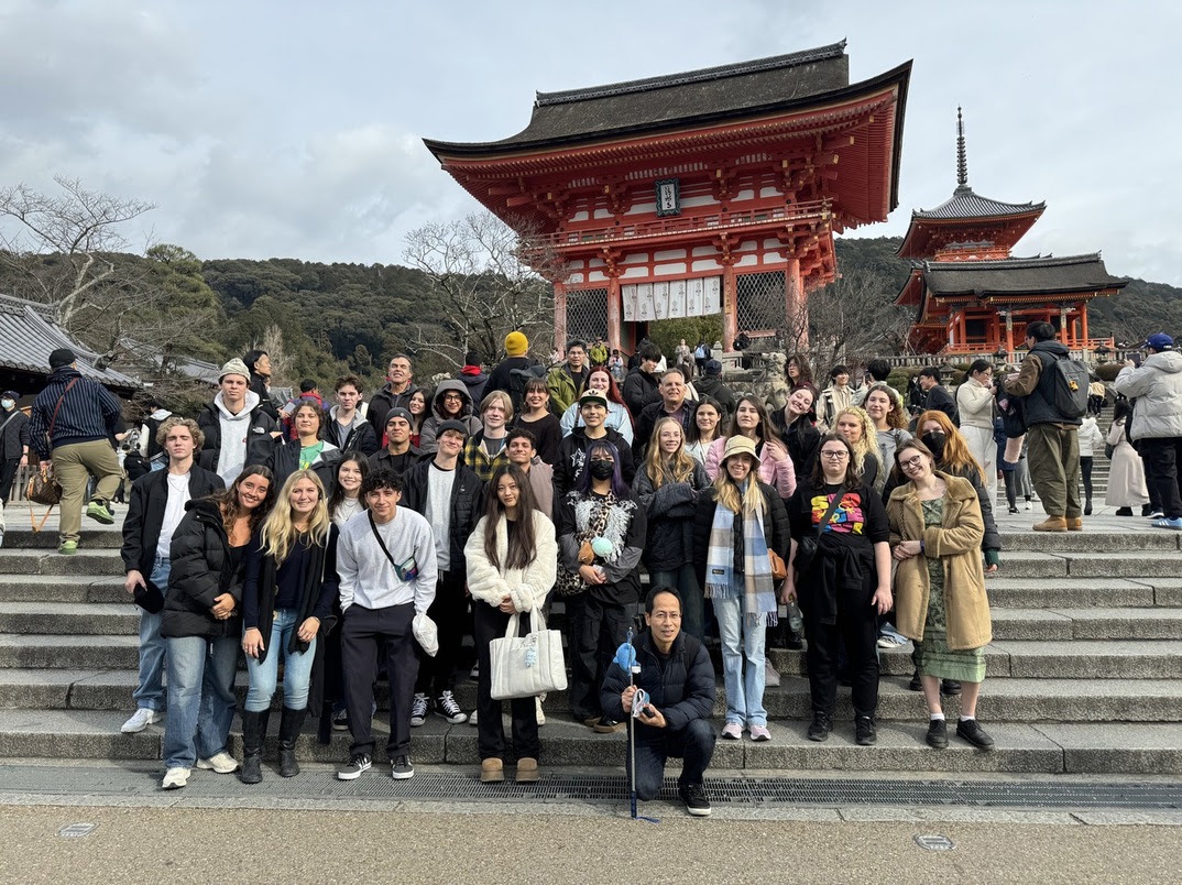 Professor David Elliott with his group of students in Kyoto, Japan, Spring 2025.