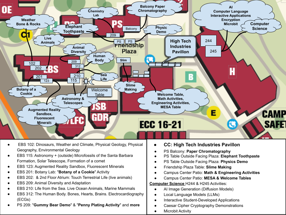 Science Discovery Day Map and Legend - Click image for PDF